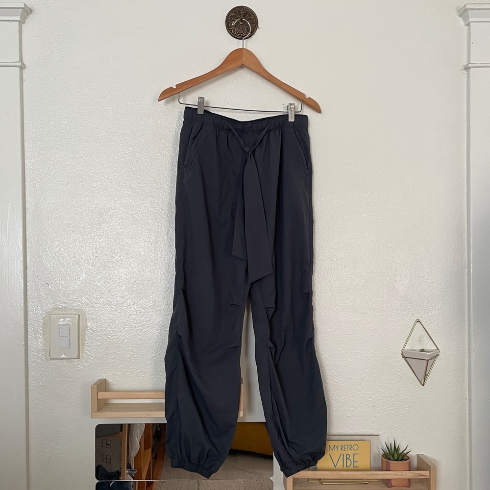 Paskho Gray Technical Travel Jogger Pants Elastic Waist Drawstring Size S